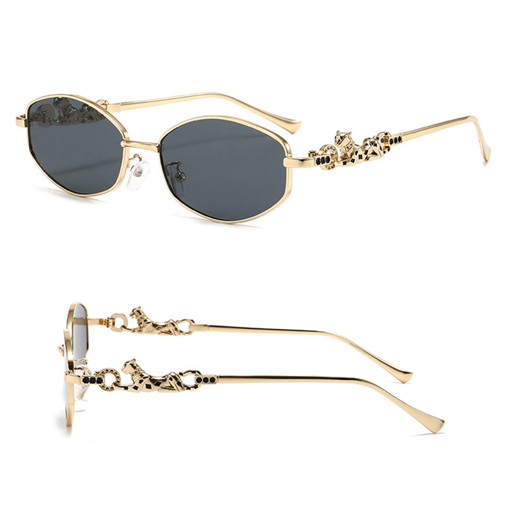 Women Fashion Photoshoot - 2026 Metal Frame Sunglasses Leopard Temple