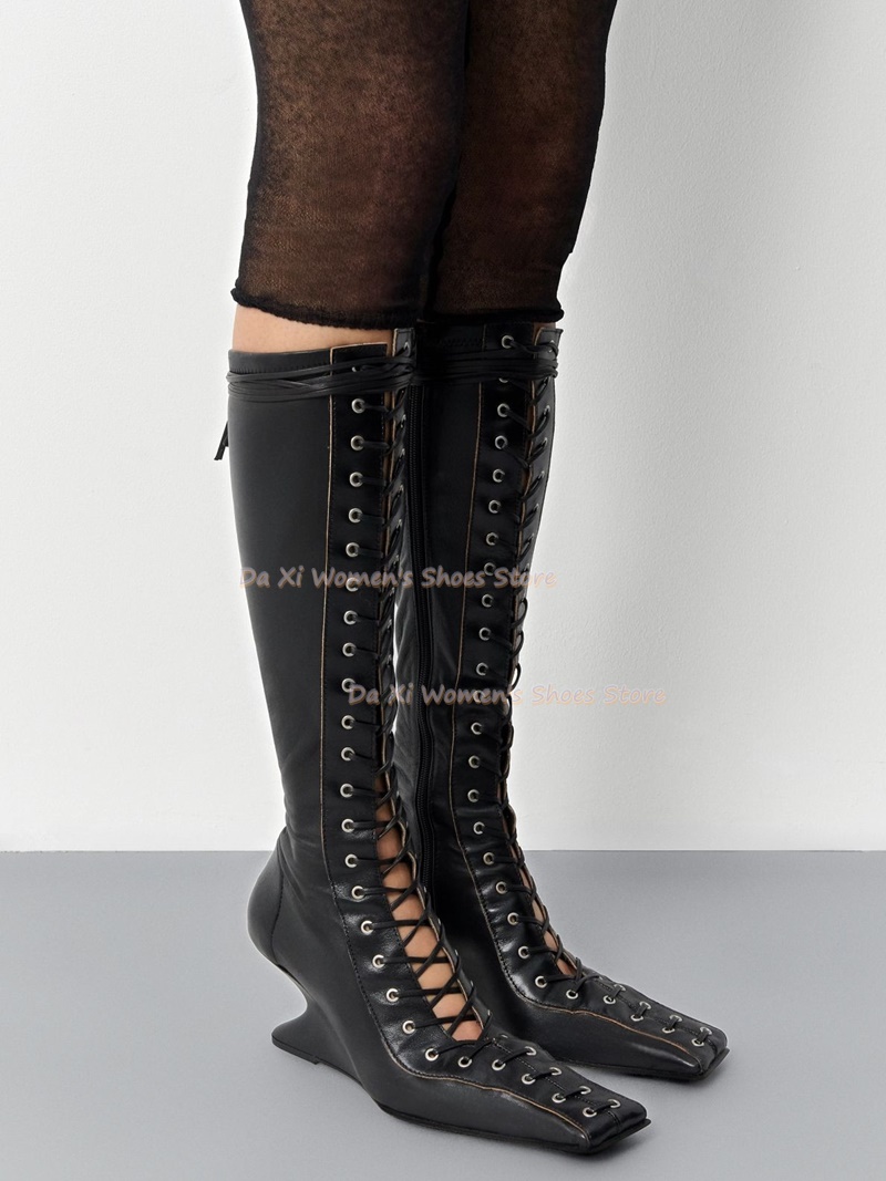 Square Toe Wedge Heel Instep C - đánh giá và giá Women'S Fashion Knee High Boots