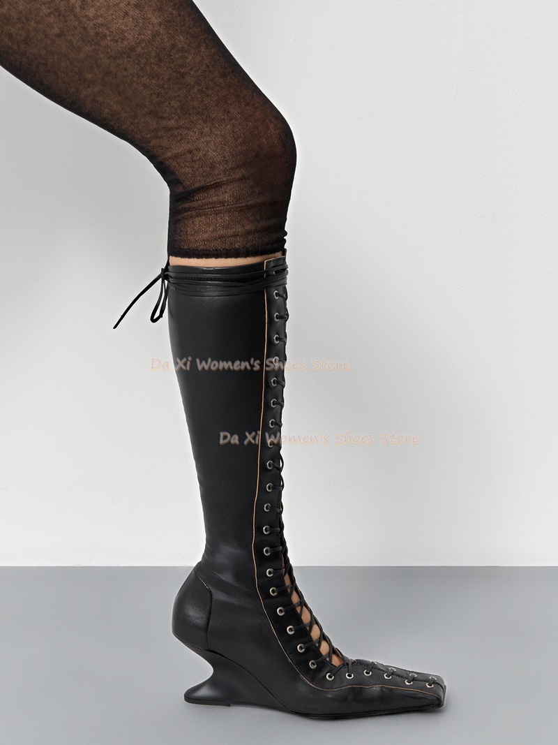 Square Toe Wedge Heel Instep C - đánh giá và giá Women'S Fashion Knee High Boots