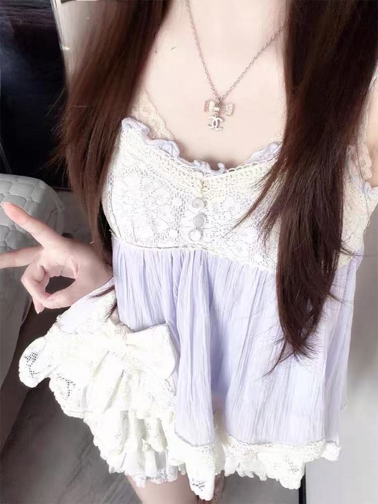 Coquette Ryousangata Dollcore  - đánh giá và giá Lace Trim Cami