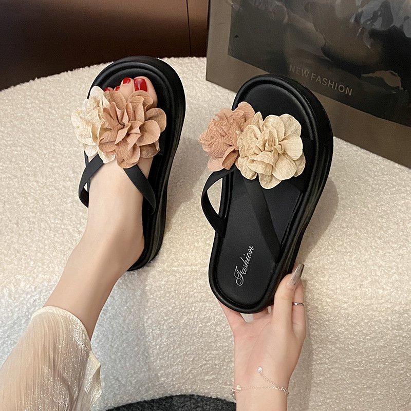 Two-Tone Floral Platform Sanda - đánh giá và giá Women'S Fashion Korea