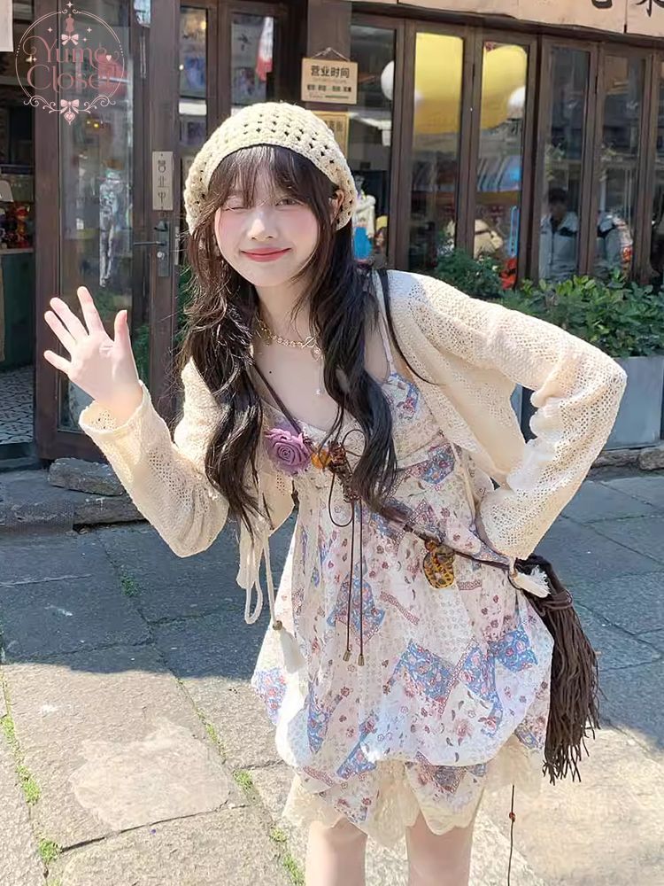Summer Vintage Cami Dress Set  - đánh giá và giá Lace Trim Cami
