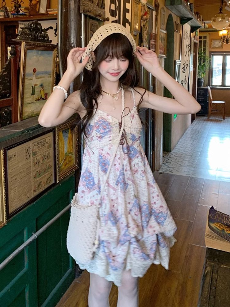 Summer Vintage Cami Dress Set  - đánh giá và giá Lace Trim Cami